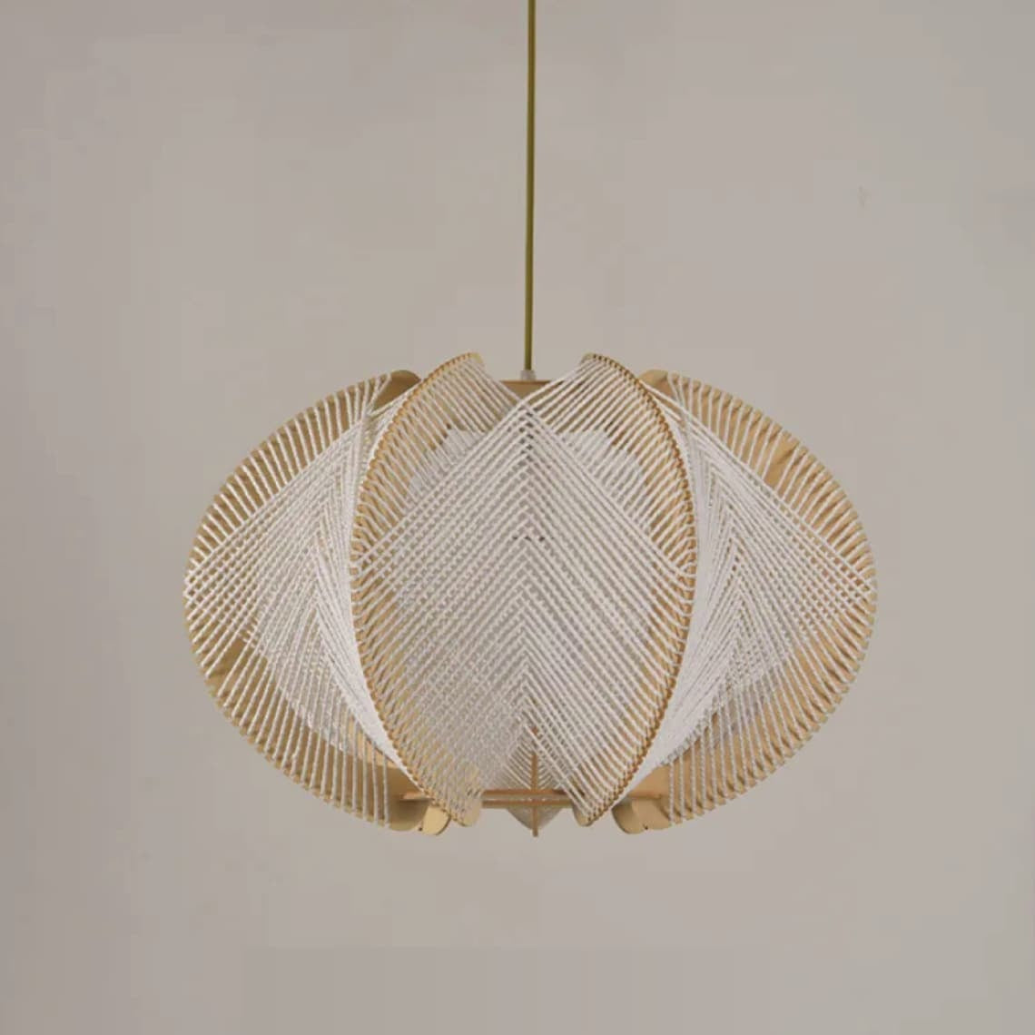 Retro Round Bamboo Pendant Lamp