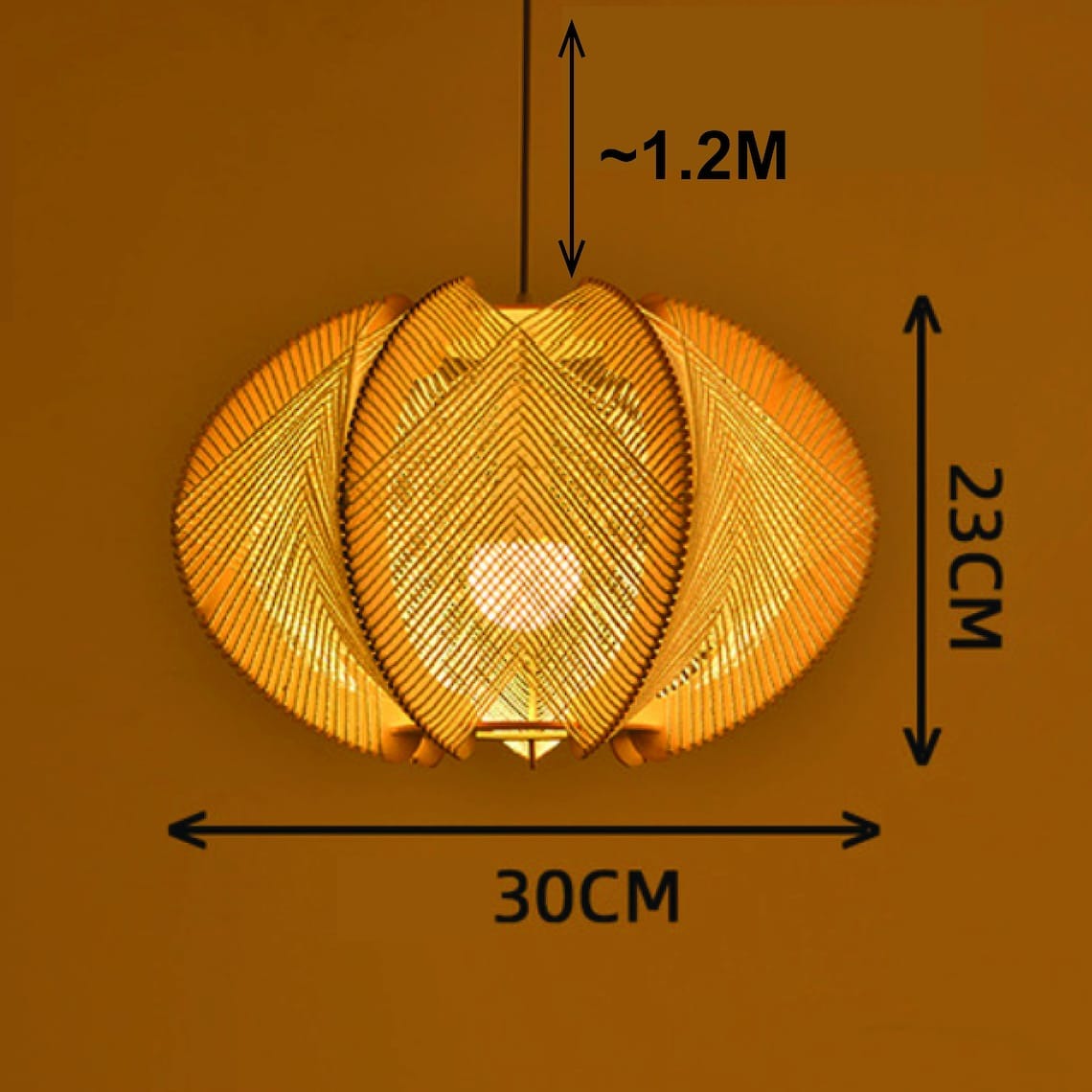 Retro Round Bamboo Pendant Lamp