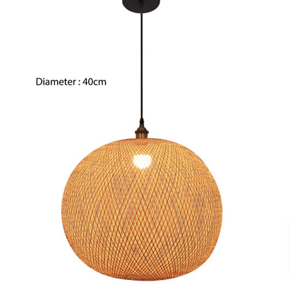 Round Woven Bamboo Pendant Lamp